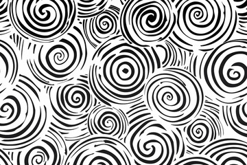  Abstract spirals doodle pattern: circular swirls and short lines in creative design