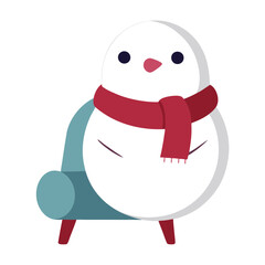 snowman with hat and scarf