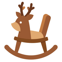 wooden reindeer isolated on white