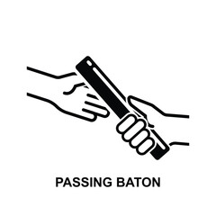 Passing the relay baton icon isolated on background vector illustration.