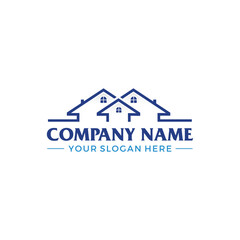 Home real estate logo template vector illustration