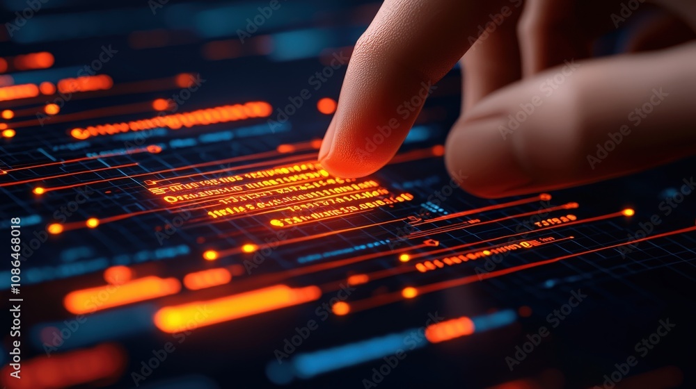Poster futuristic digital workspace seo data analysis keyword ranking