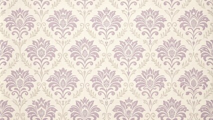 Damask seamless wallpaper in soft cream and pale lavender hues, elegant background, seamless design, damask wallpaper, pale lavender