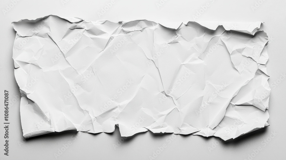 Poster Crumpled White Paper Texture Abstract Background Design Element