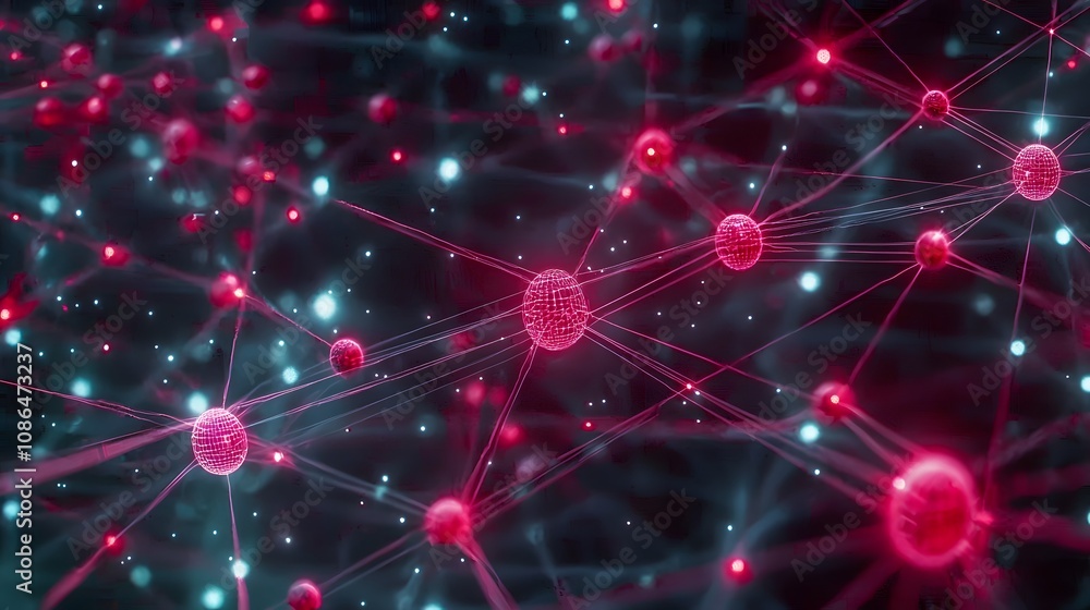 Poster Exploring quantum networks digital realm abstract visualization futuristic environment macro view connectivity concept