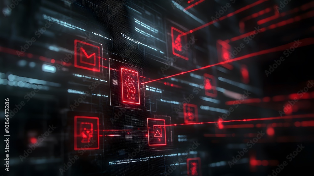 Poster Data visualization event digital space graphic content high-tech environment close-up viewpoint modern concept