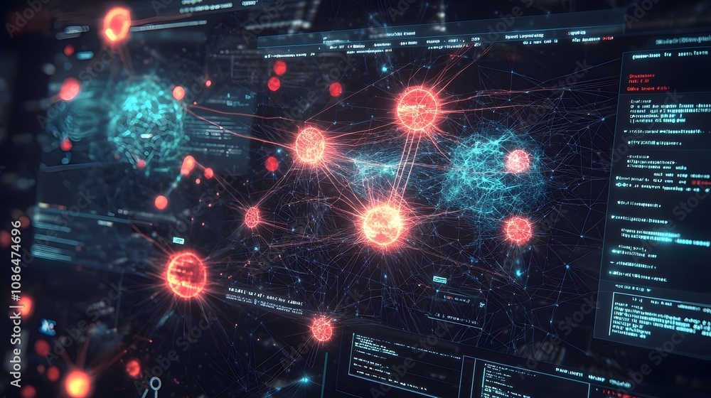 Aufkleber Data visualization analysis digital network infographic technology environment abstract perspective information concept