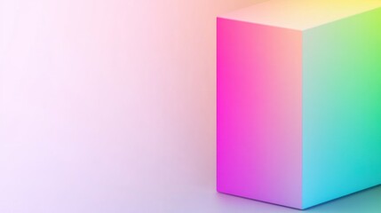 A colorful gradient block against a soft background.