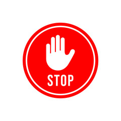 Vector icon of stop, no entry symbol flat design