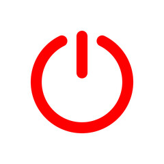 Vector icon of power off, power button symbol flat design