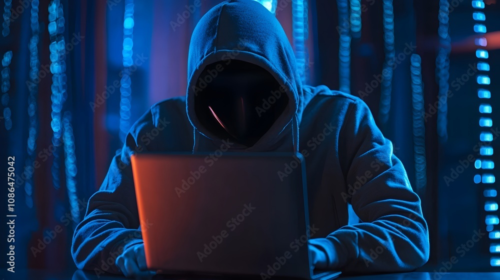 Aufkleber cybersecurity breach digital realm conceptual image dark environment close-up view online threat awa