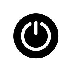 Vector icon of power off, power button symbol flat design