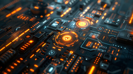 Obraz premium Abstract tech background. Futuristic technology interface