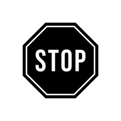 Vector icon of stop, no entry symbol flat design