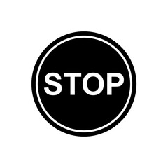 Vector icon of stop, no entry symbol flat design