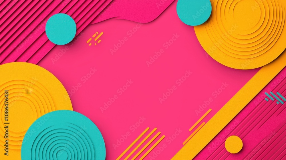 Poster abstract colorful circles swirls background design modern geometric shapes 3d render