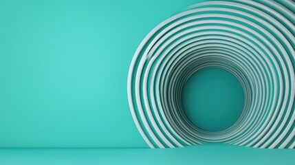 Obraz premium Abstract Turquoise 3D Circular Architecture Background