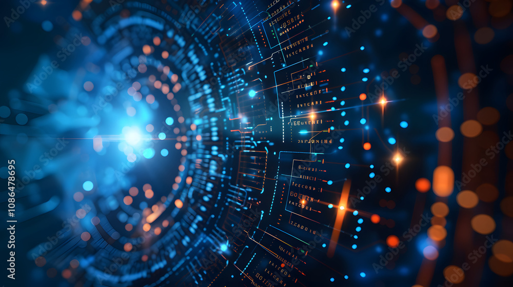 Poster abstract futuristic data computer technology business background