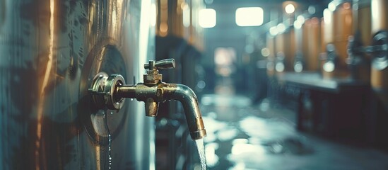 Brewing Beer Process with Focus on Production Vat and Faucet