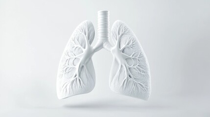 3D rendering pair human lungs are shown lung isolated