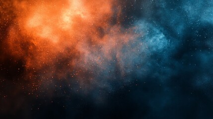 Fototapeta premium Abstract digital art piece that appears to be Teal orange black color