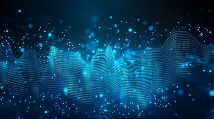 Fototapeta premium Abstract digital background dark blue color scheme made technology banner green