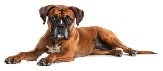 Obraz premium Beautiful Boxer Dog Isolated On A White Background