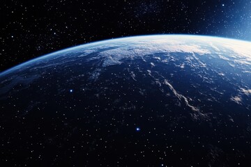 Obraz premium A stunning view of Earth from space with clouds and stars.