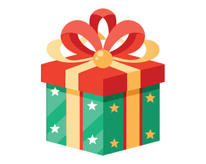 Christmas Gift box icon, Xmas gift box vector illustration