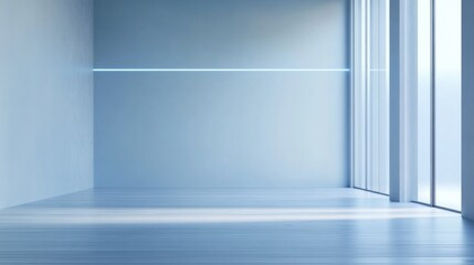 Fototapeta premium Empty room light blue color scheme floor is Universal minimalistic background