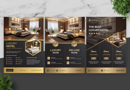 Black and Gold Hotel Flyer