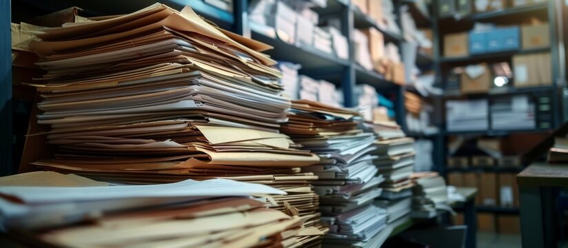Old and Ancient Archiving Practices Represented by a Pile of Paper Files