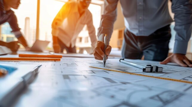 Professional Gathering of Engineers and Architects at Construction Site