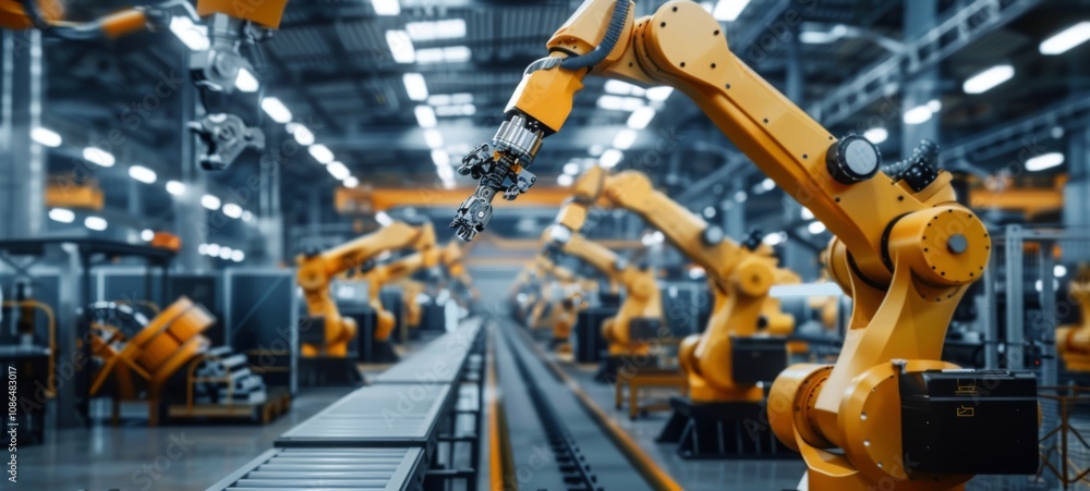 Poster conveyor systems and ai-controlled robotics in manufacturing
