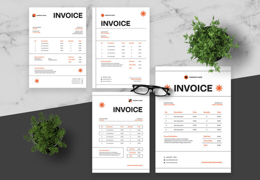 Orange And Black Invoice