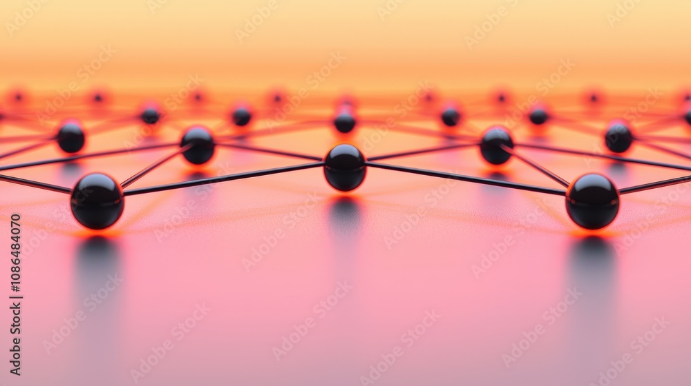 Poster abstract network connection global communication technology and teamwork