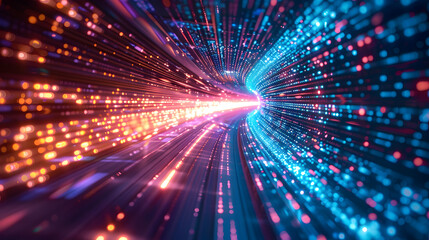 Abstract technology background of high speed global data transfer, ultra fast broadband and connection, digital explosion, cyber tech motion