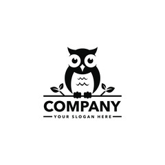 Owl bird logo template vector illustration