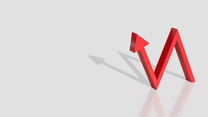 The red wave arrow for Business concept 3d rendering..