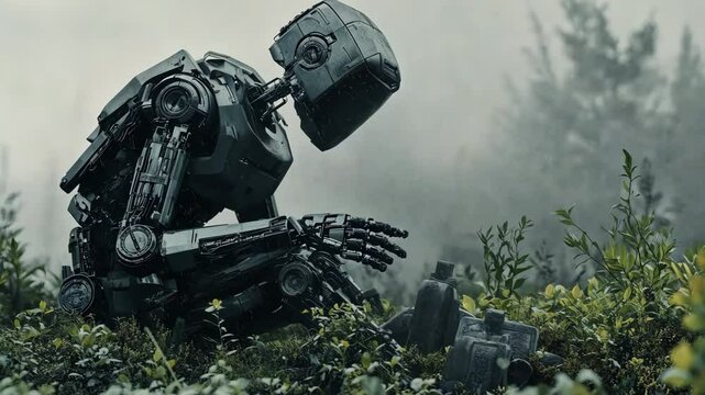 Melancholy Machine: A Robot's Lament in a Foggy Forest