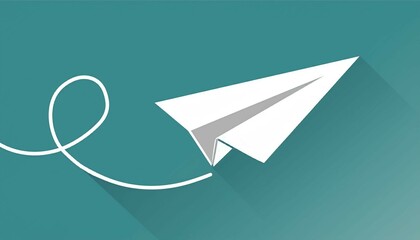 paper plane on blue