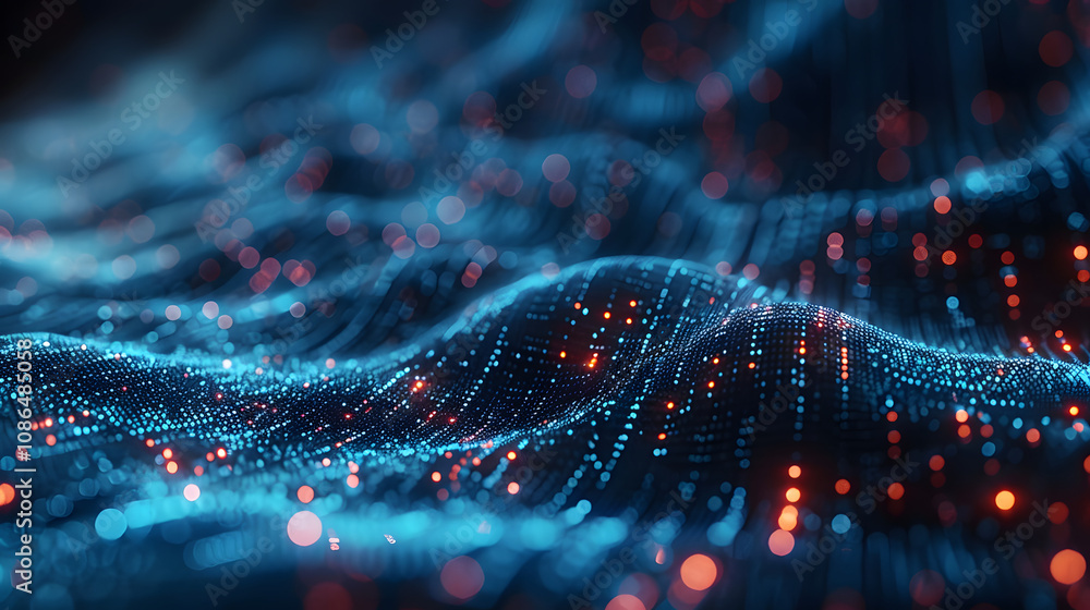 Poster abstract technology background. artificial intelligence. science background. big data visualization