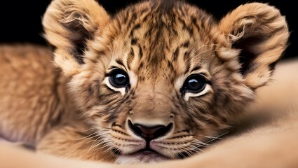 Fototapeta premium Lions Kids cute close up