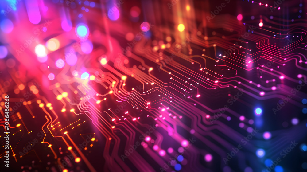 Poster abstract technology concept. high computer color background. vector illustration