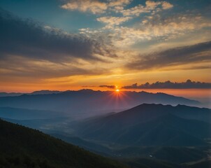 Obraz premium sunset over the mountains