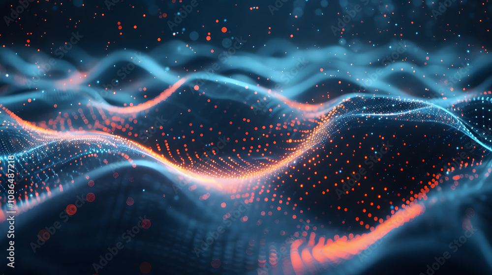 Poster abstract technology particles mesh background