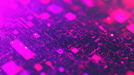 Obraz premium Abstract Tech Background Pink Purple Circuit Board Data Flow