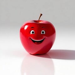 Juicy Red and Green Apple Illustration