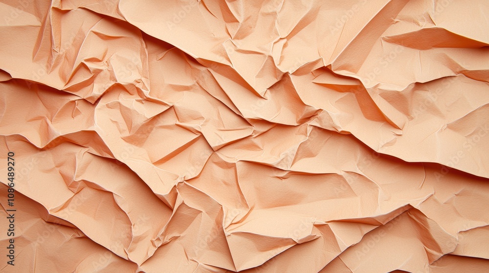 Poster peach crinkled paper texture background abstract design element