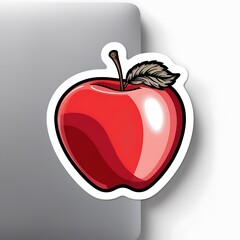 Juicy Red and Green Apple Illustration